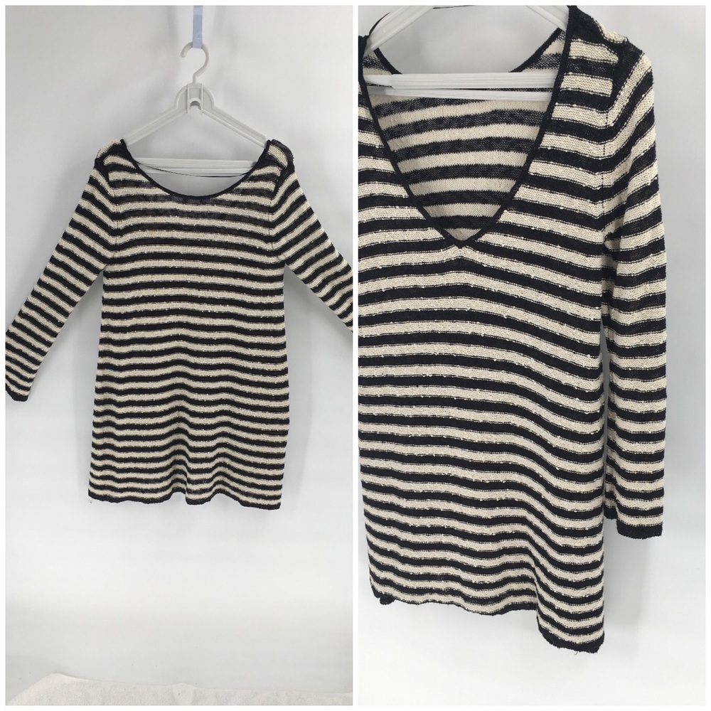 Free People Striped Sweater Dress or Tunic S. Runs large.